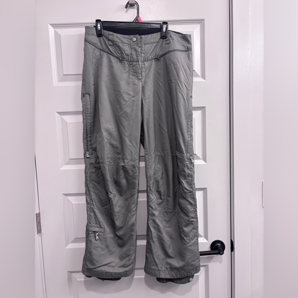 Black Dot Outerwear Ski Snow Waterproof Pants Hiking Active Nylon Green Gray